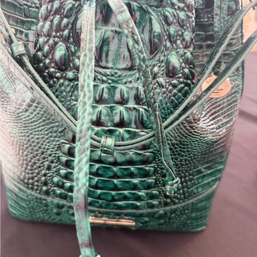 Brahmin Emerald Melbourne Crocodile-Embossed Shoulder Bag in Marlowe - Picture 11 of 14